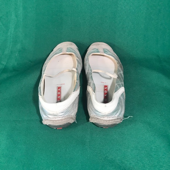 Silver Prada Ballet Flats - Picture 3 of 5
